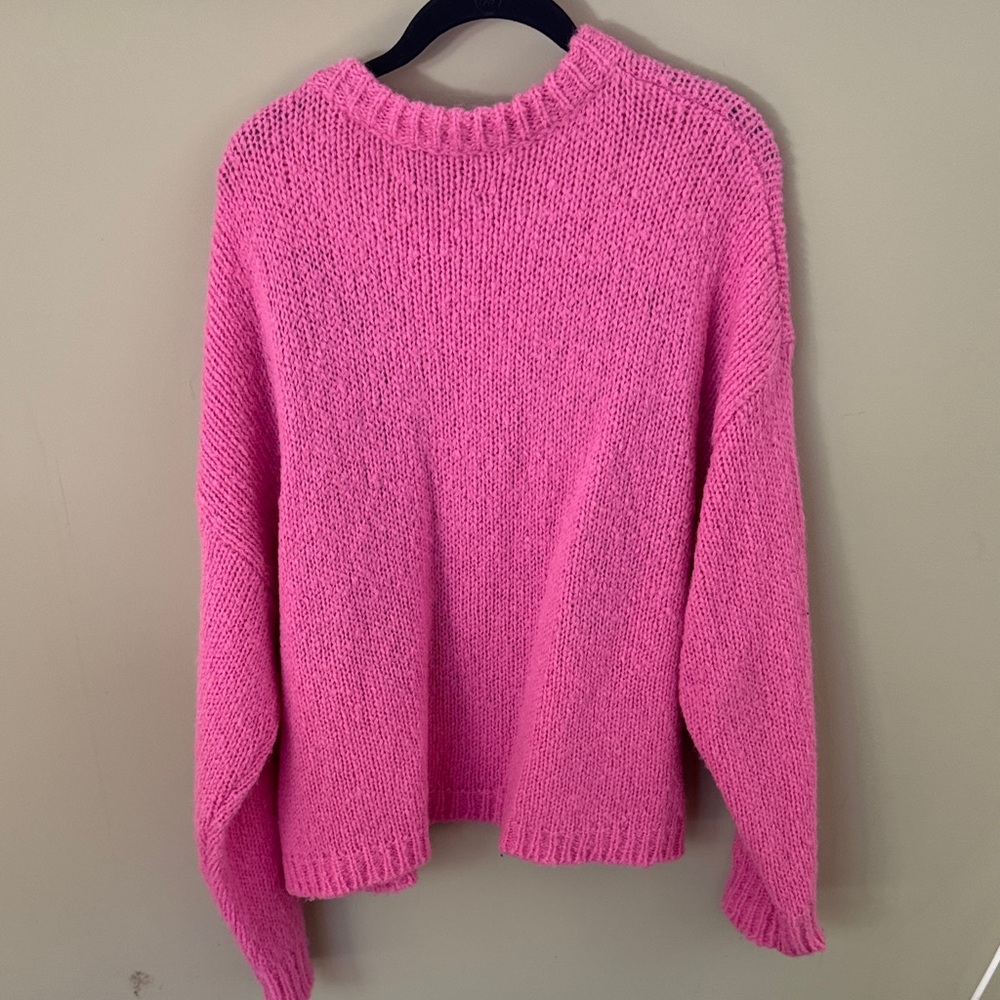 Anthropologie Pink and Black Heart Sweater by Essential Antwerp - Picture 4 of 8